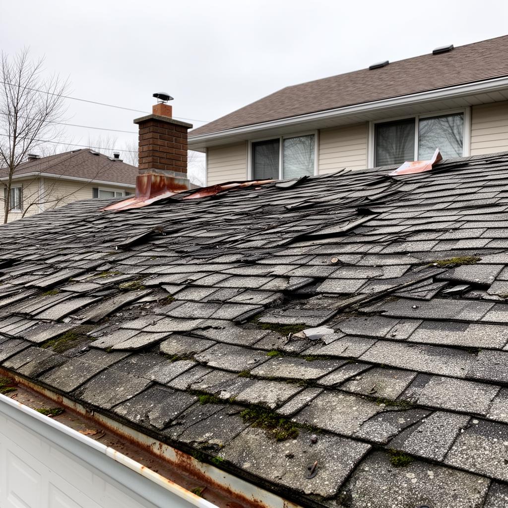 Before — Full asphalt shingle replacement